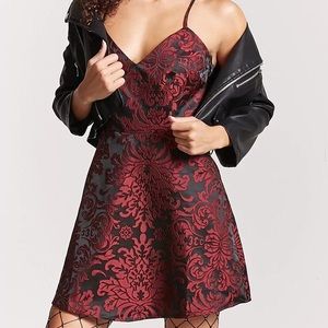 Forever 21 wine and black Barocque party dress